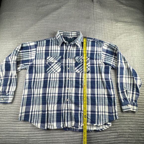 Vintage Five Brother Flannel Men 3XL Plaid Y2K Made In USA LS Shirt Pockets - Picture 2 of 7